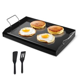 Carbon Steel Griddle, 24x16 inch Universal Flat Top Rectangular Plate, Gas Grill Griddle for BBQ Grill, Teppanyaki (Material: Carbon Steel, size: 25x16 inch)
